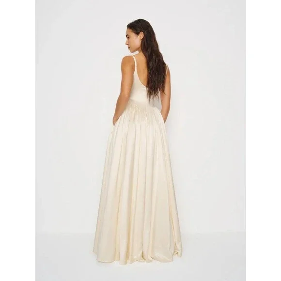 Reformation Liz Silk Dress Ivory White Wedding Bridal Gown Maxi Size 8 NEW - Picture 4 of 14